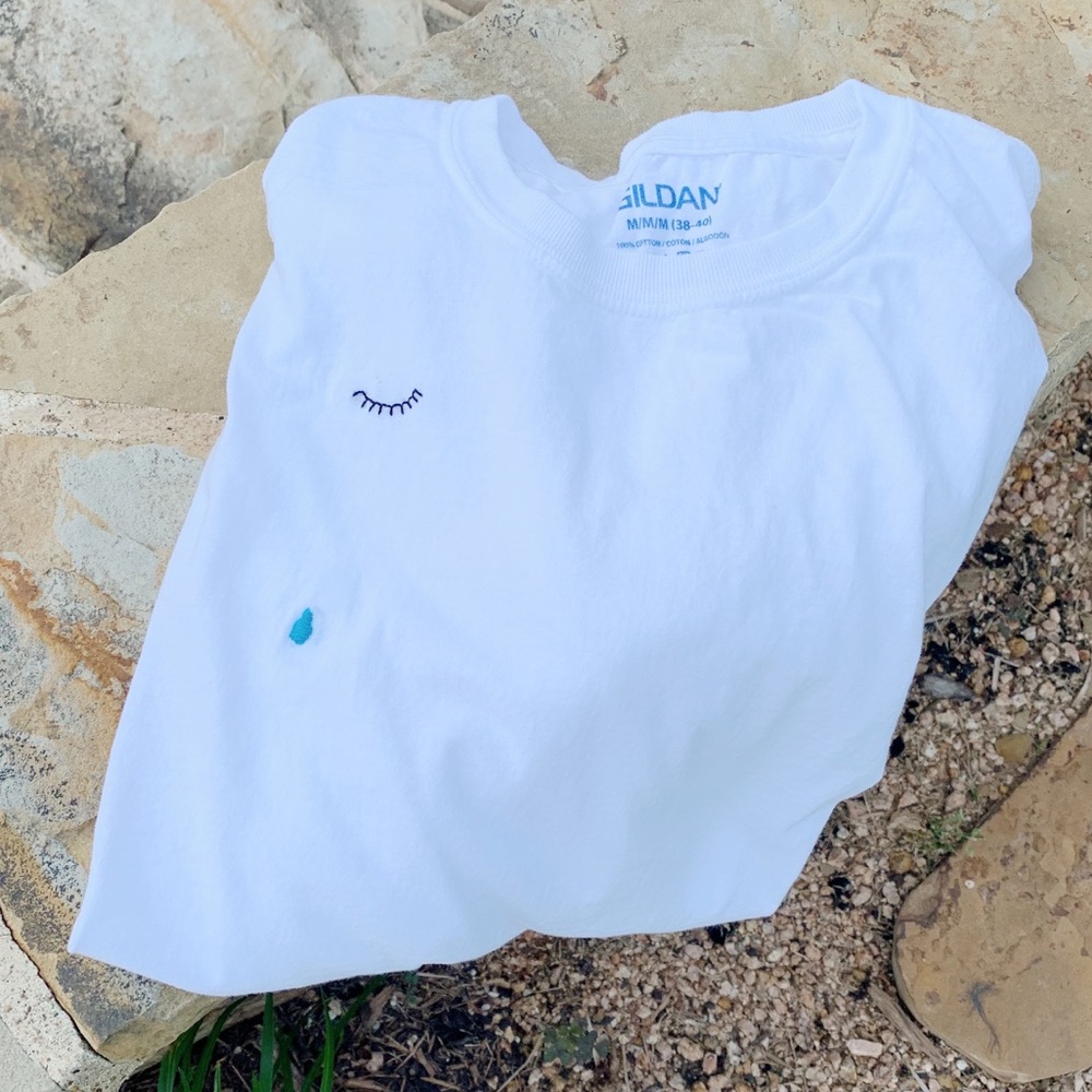 ‘Crying’ Handmade Embroidered Tee - Picture 5 of 6